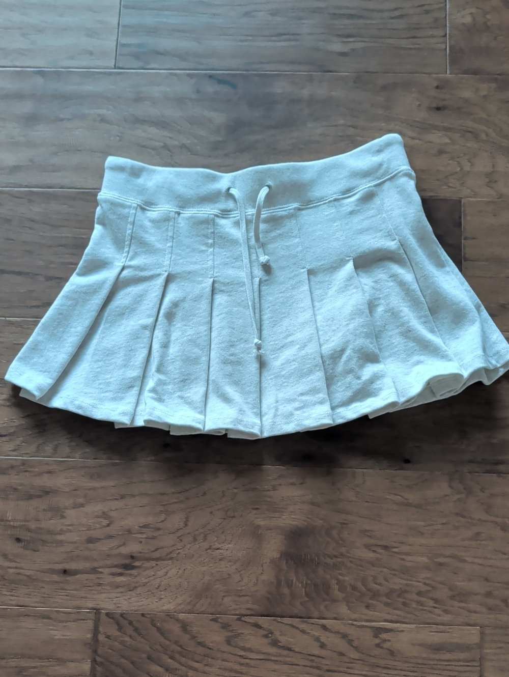 Brandy Melville Cream Pleated Mini Skirt with Drawstring